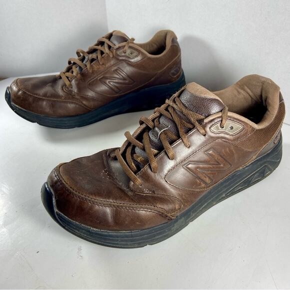 NEW BALANCE 928v3 Mens 9.5 brown leather lace up comfort walking shoe - Picture 1 of 10